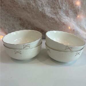 Set of 4 Coquette gold bow soup cereal bowl viral TikTok